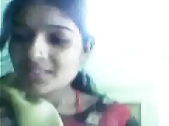 Indian girl unveiling an obstacle dust-broom boobs