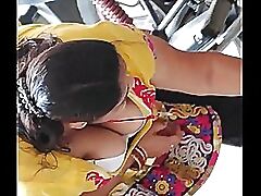 Indian old woman aunty breast showings