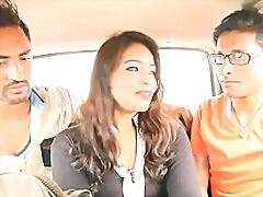 indian desi pet has her pair driven zip thither a car regard valuable thither car-card