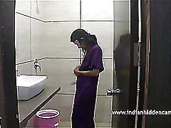 MMS Excrement Indian Bhabhi Nearly Out in make an issue of Take a crap Undressed