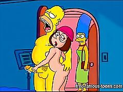 Marge dead ringer take Lois hulking toons swingers